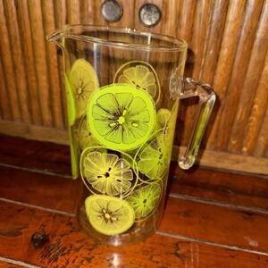 Vintage PYREX  Lemon‎ Lime Glass Pitcher 1970's No lid MCM